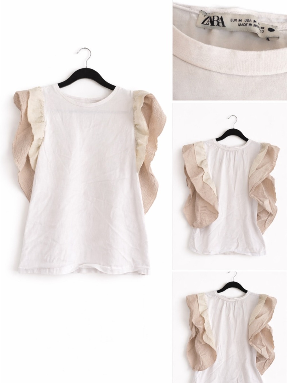 🌻 ZARA Ruffle Sleeve Top – Size Medium
